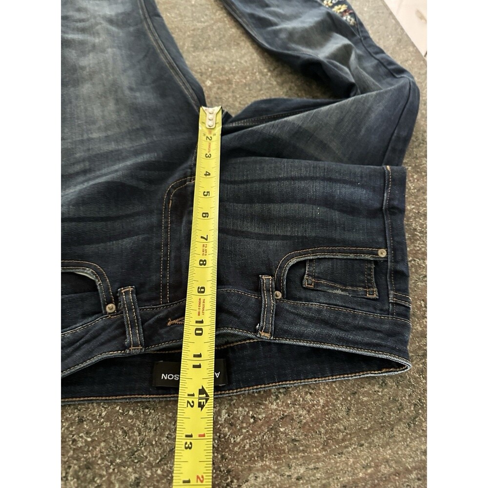 ASHLEY MASON PREMIUM Womens Blue Embroidered Flare Jeans Size 5/27 - Picture 7 of 13